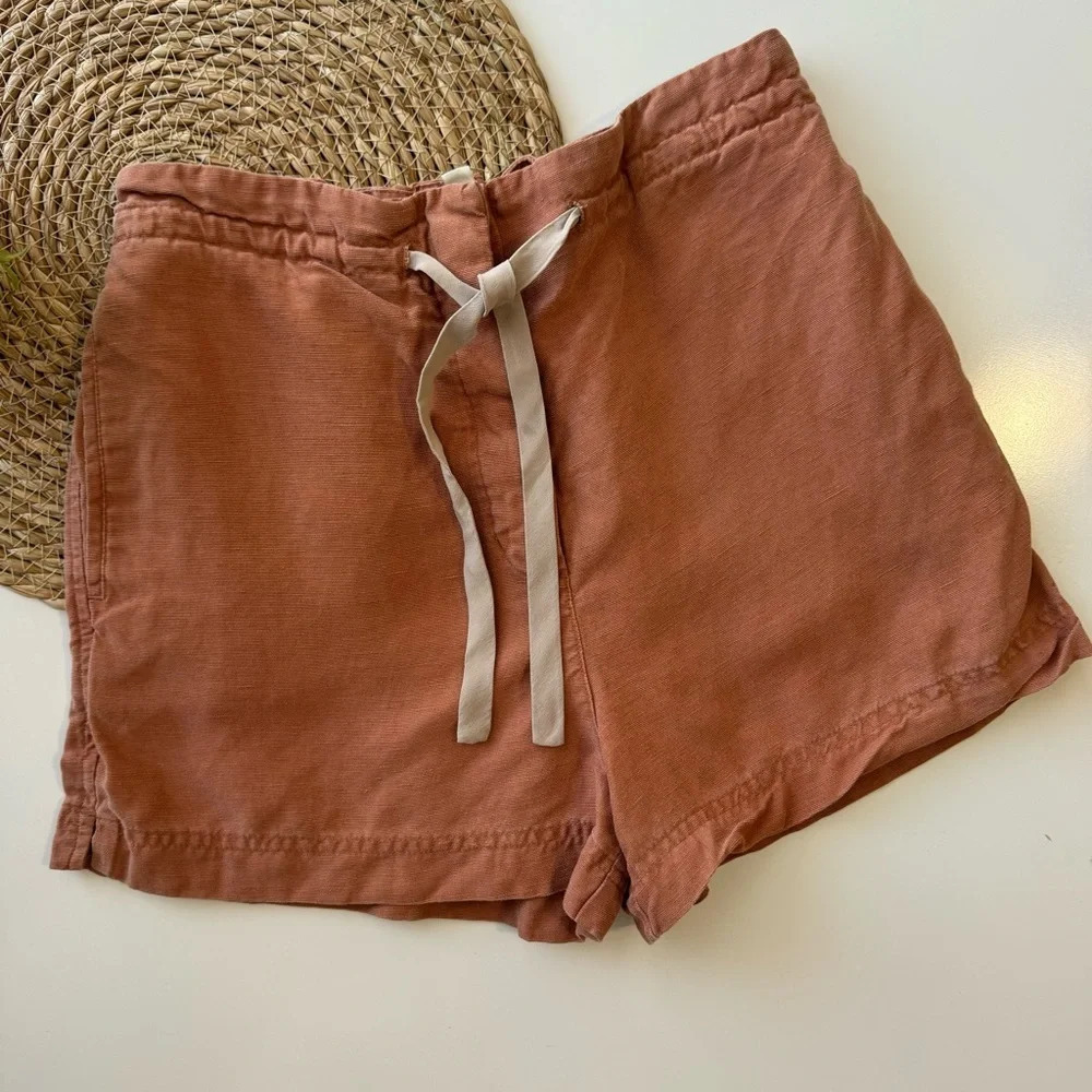 Wilfred Linen Burnt Orange Drawstring Shorts Size XS